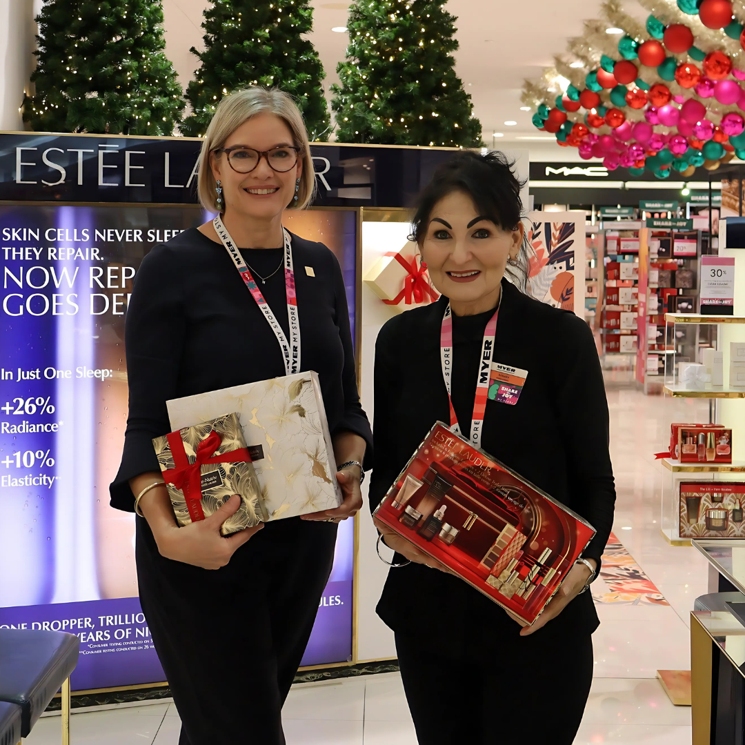 Natalie and Ninetta at Myer Townsville won Estee Lauder Team of the Year