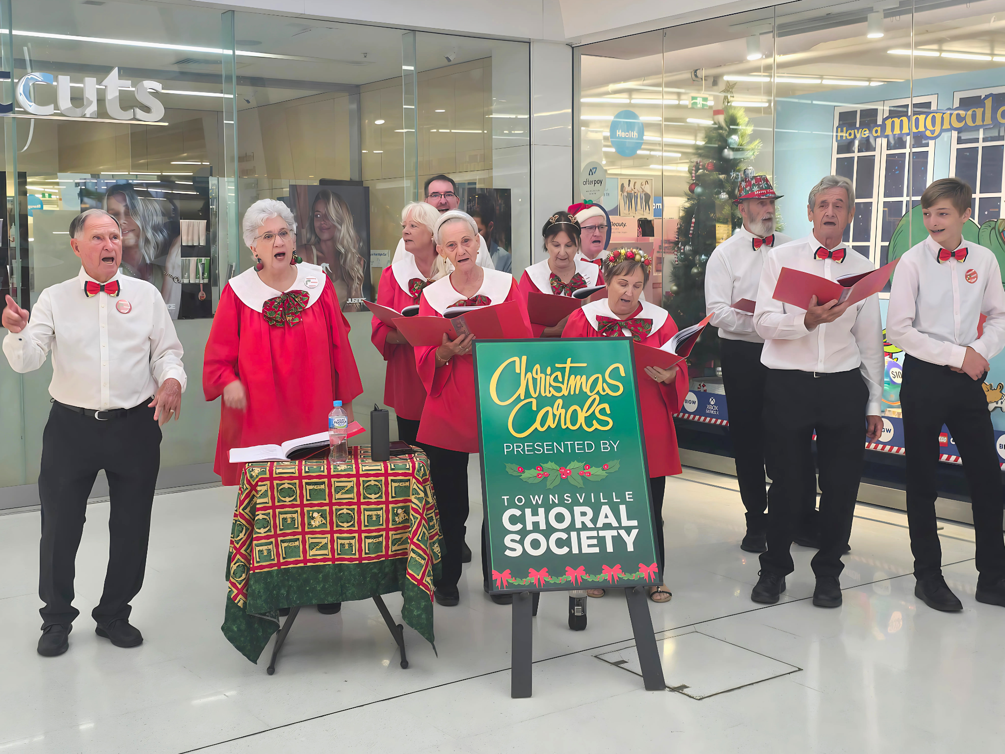 ChoralAires choir singing Christmas carols in Townsville Shopping Centre